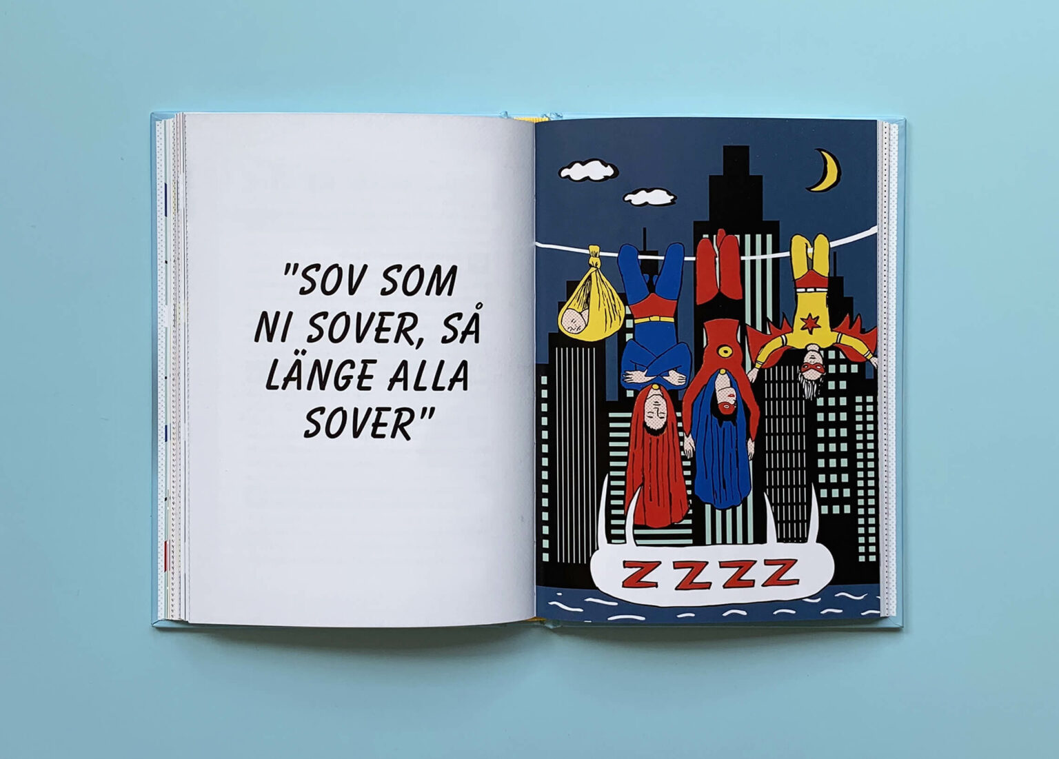 Uppslag med illustration av Susanne Fredelius i boken "Den ultimata föräldraguiden"